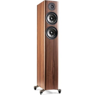 Elegant Floorstanding Speaker | Deep Bass Home Audio Tower for Living Room - Walnut Brown Elegant Floorstanding Speaker | Deep Bass Home Audio Tower for Living Room - Walnut Brown