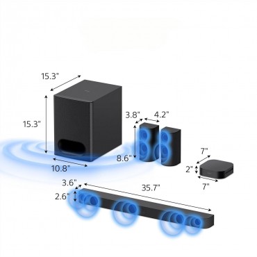Premium Surround Sound System | Wireless Subwoofer | Deep Bass Home Audio-Premium Surround Sound Set Premium Surround Sound System | Wireless Subwoofer | Deep Bass Home Audio-Premium Surround Sound Set