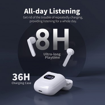 Wireless Headphones with Wireless Charging Case